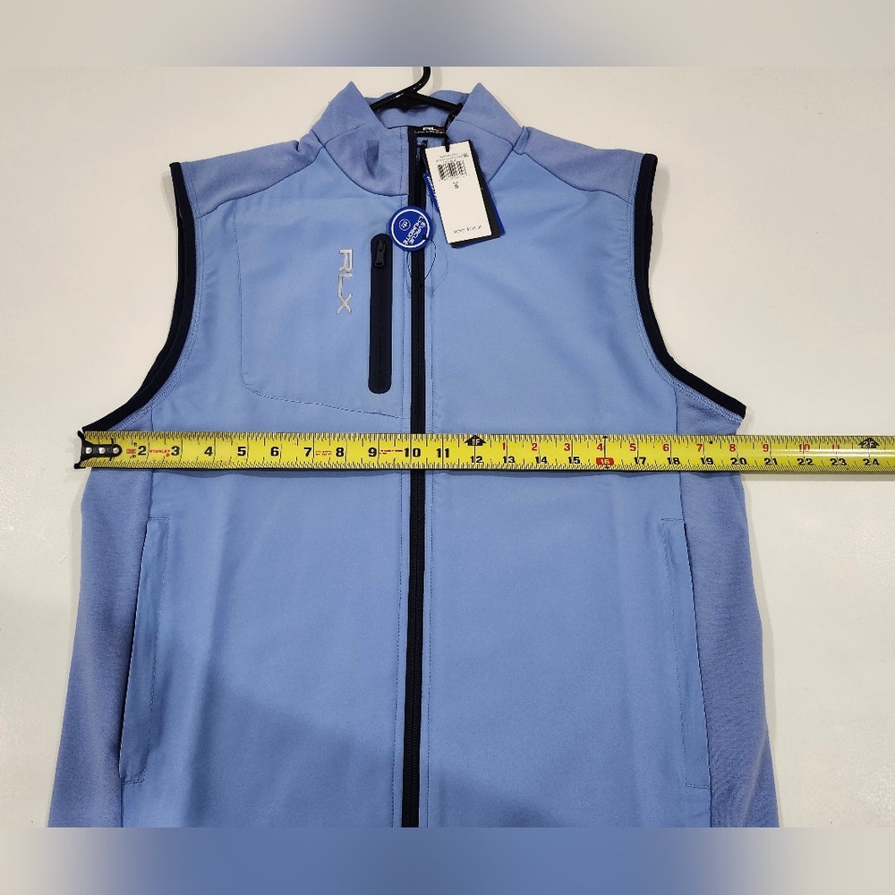 RLX Ralph Lauren Men's Fall Blue Lightweight Wicking Full Zip Vest Size Small NW - Picture 5 of 7